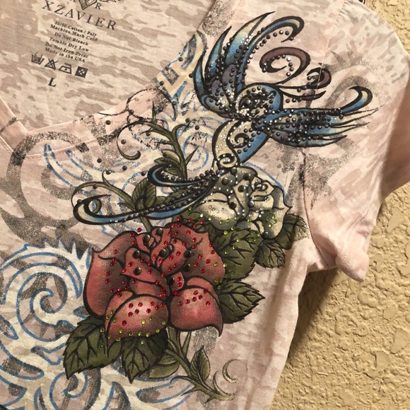 HTF RARE NWOT AXR XZAVIER Top. Lots of Rhinestones. Very detailed design. Bling - Picture 8 of 14